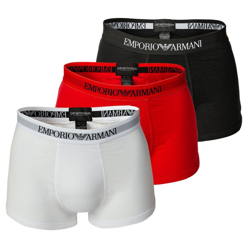 Emporio Armani Boxerky krvavě červená / černá / bílá