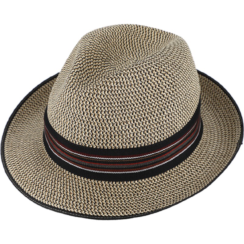 Letní béžový fedora klobouk od Fiebig - Traveller Melange