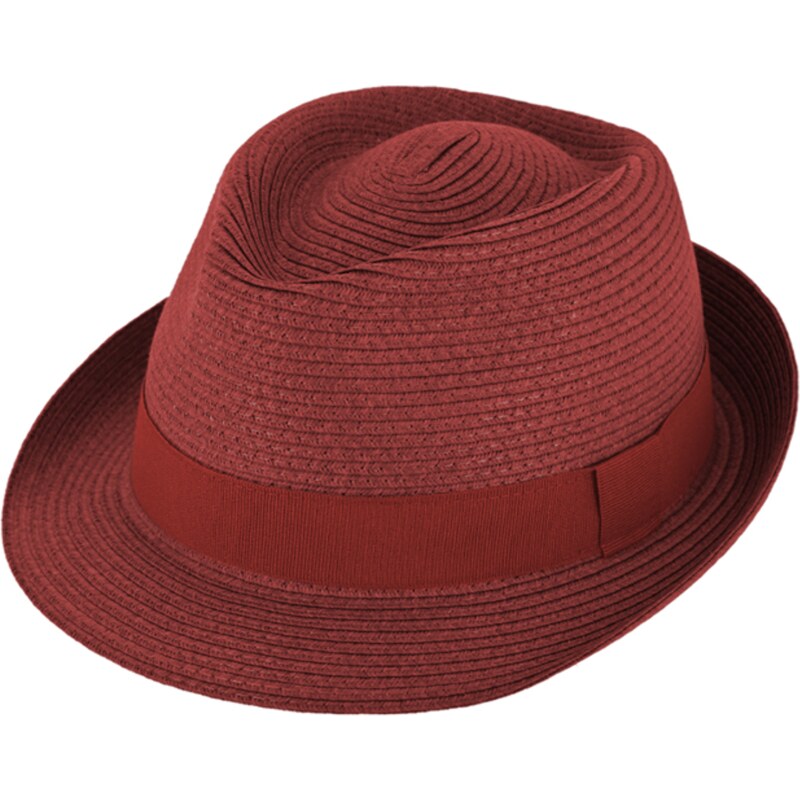 Nemačkavý červený letní klobouk Trilby od Fiebig