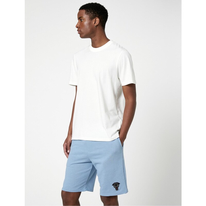 Koton Shorts With Lace-Up Waist Puma Embroidered Slim Fit Fit Pocket Detailed.