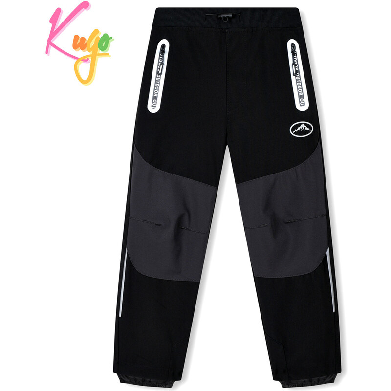 Dívčí / chlapecké nezateplené funkční softshellové kalhoty KUGO HK3113 - černé
