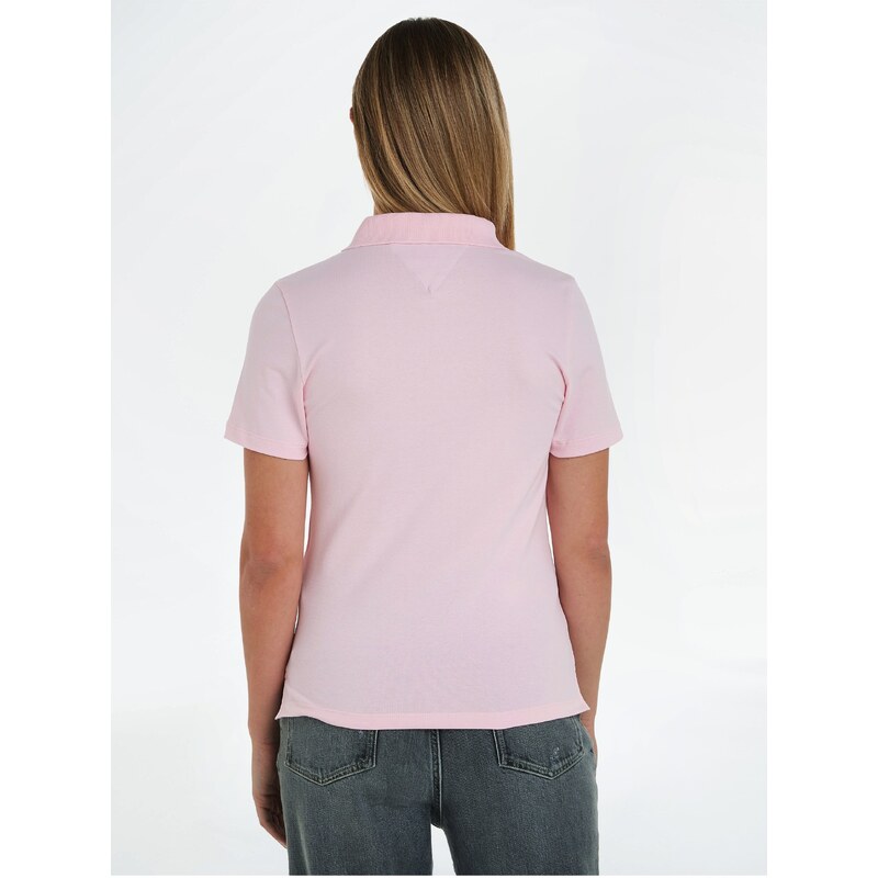 Světle růžové dámské polo tričko Tommy Hilfiger 1985 Pique - Dámské