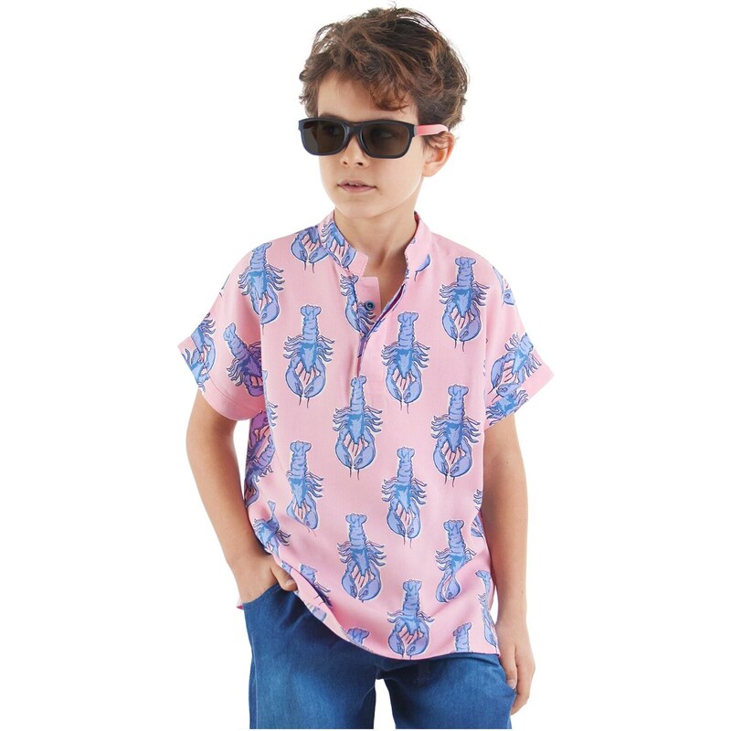 mshb&g Lobster Boy Pink Short Sleeve Summer Shirt