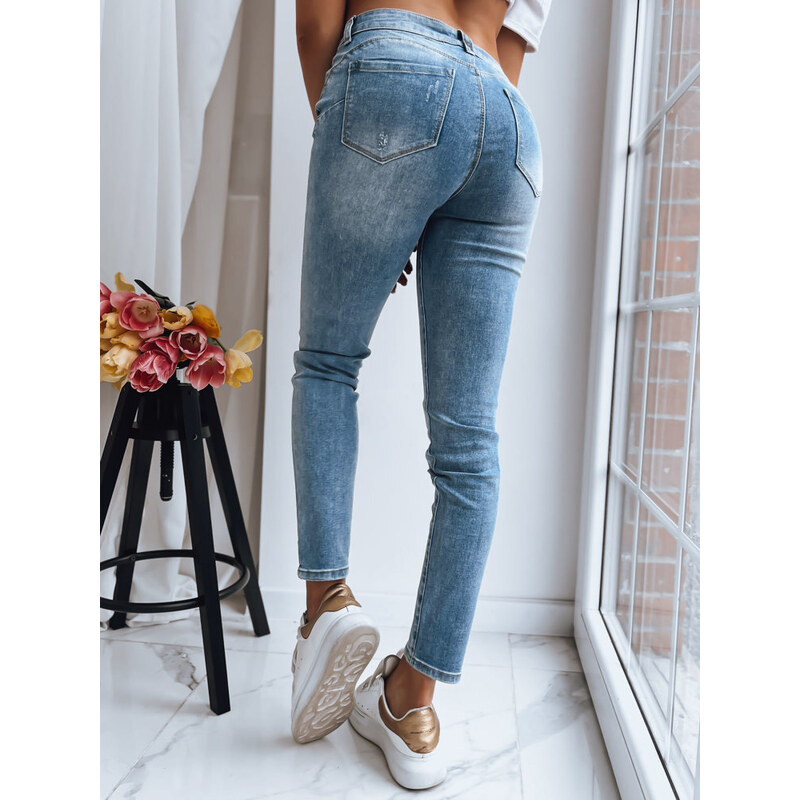 BASIC SVĚTLÉ SKINNY DŽÍNY MOVE ON Denim vzor