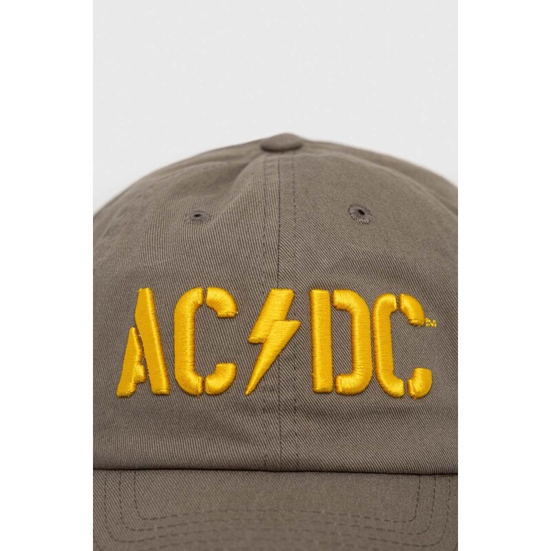 Bavlněná baseballová čepice American Needle ACDC zelená barva, s aplikací