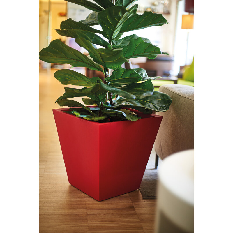 LYXO Květináč Cosmos Square Pot 45 cm červený