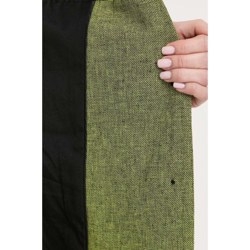 Plátěná bunda MICHAEL Michael Kors zelená barva, jednořadá, hladká