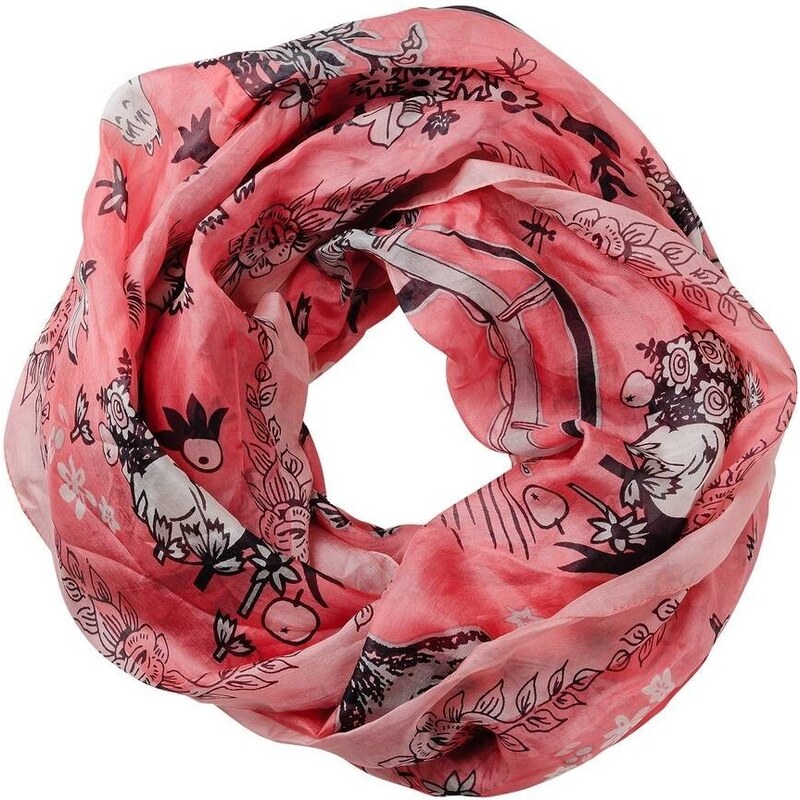 Lasessor Finsko Hedvábný šátek loop-scarf Moomin Picnic pink 81295497