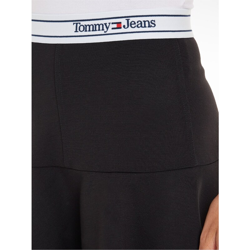 Tommy Hilfiger Černá dámská sukně Tommy Jeans Logo Taping Skir - Dámské