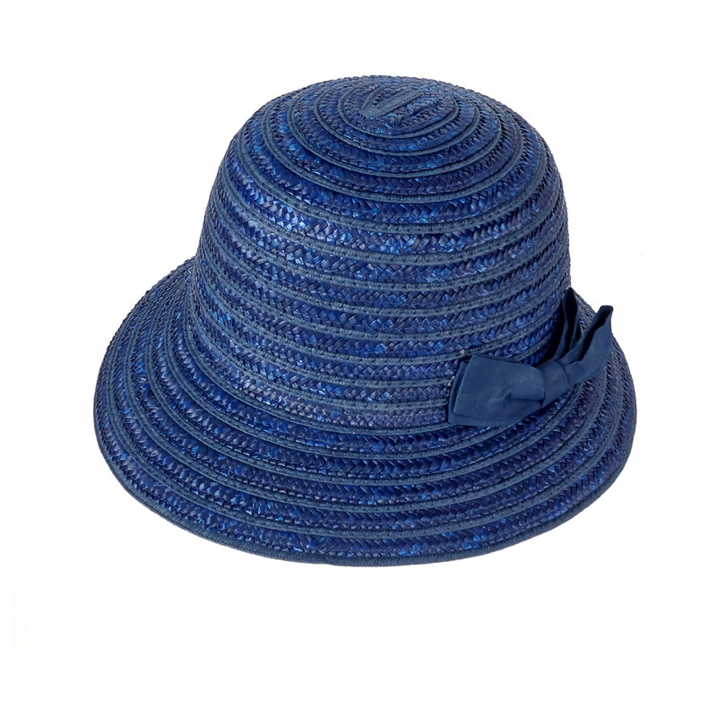 KRUMLOVANKA Letní modrý dámský klobouk s rozšířeným kšiltem Fa-43510