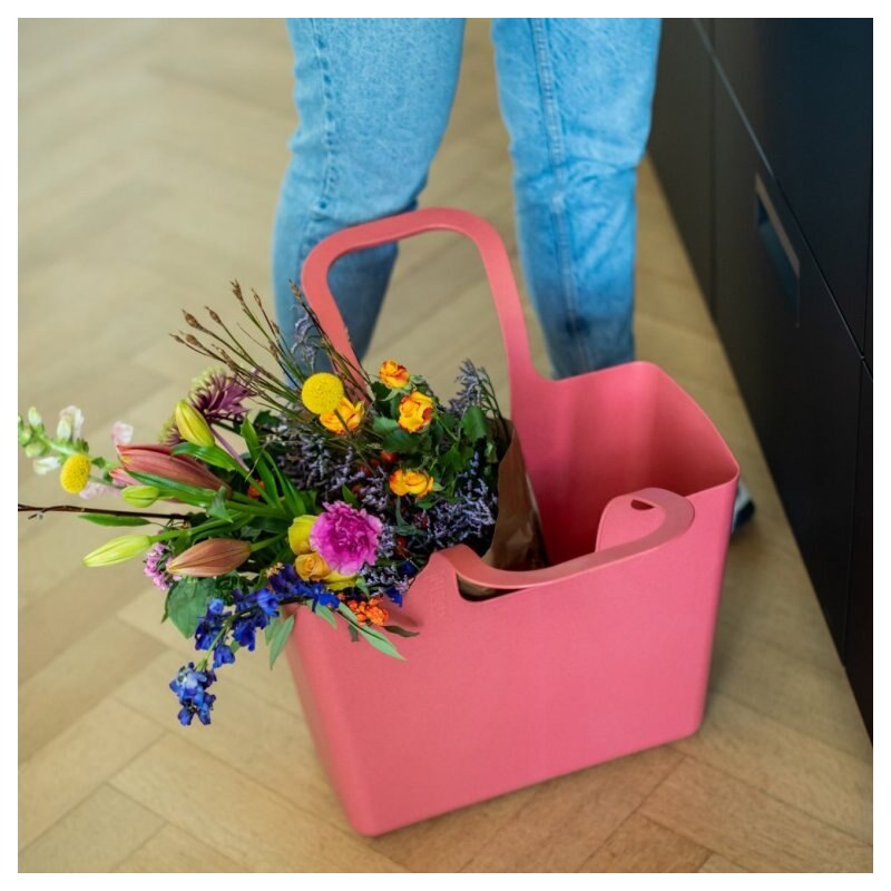 TASCHE XL plážová taška, zásobník, stojan na časopisy a noviny a na hračky Růžová Organic KOZIOL