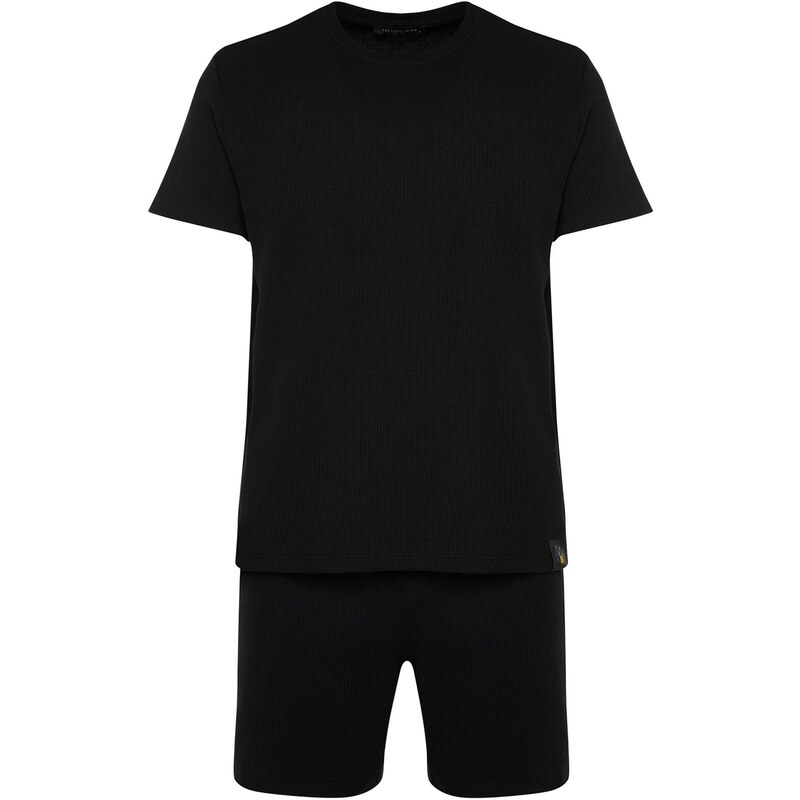 Trendyol Black Regular Fit Pajamas Set