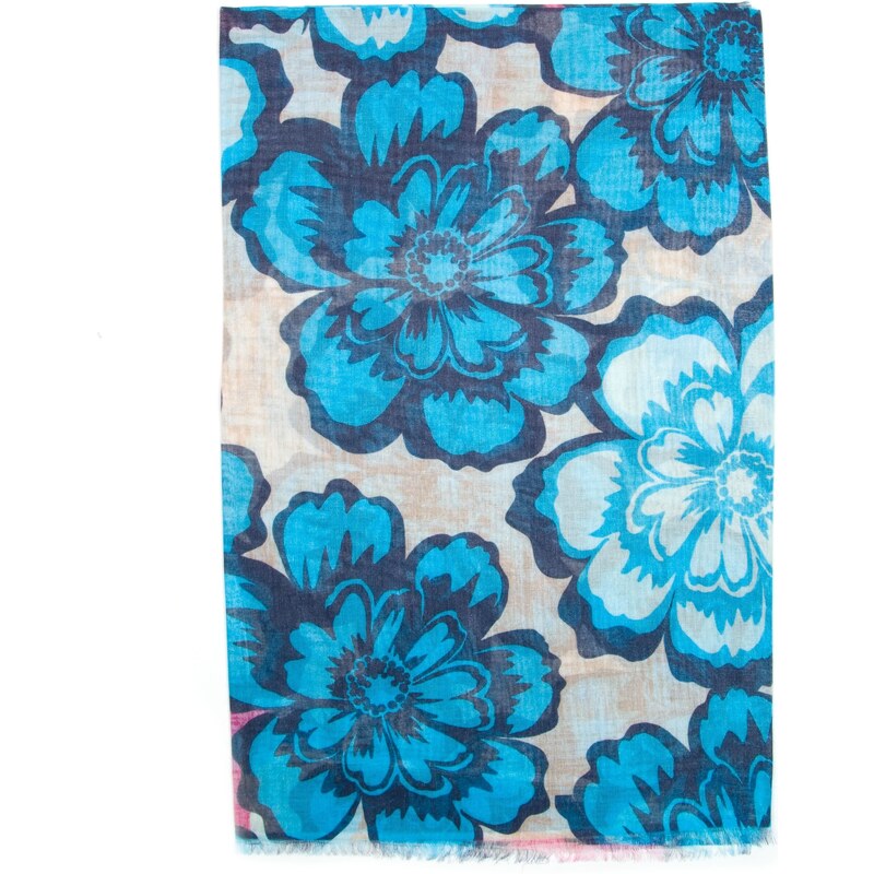 Blaire Dámský šátek Tamara s motivem květů modrý