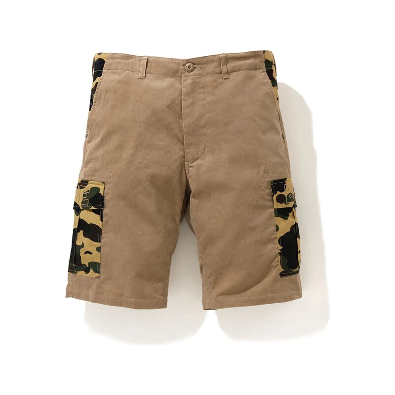 Bape 1st Camo Corduroy Wide 6pocket Shorts "Beige"