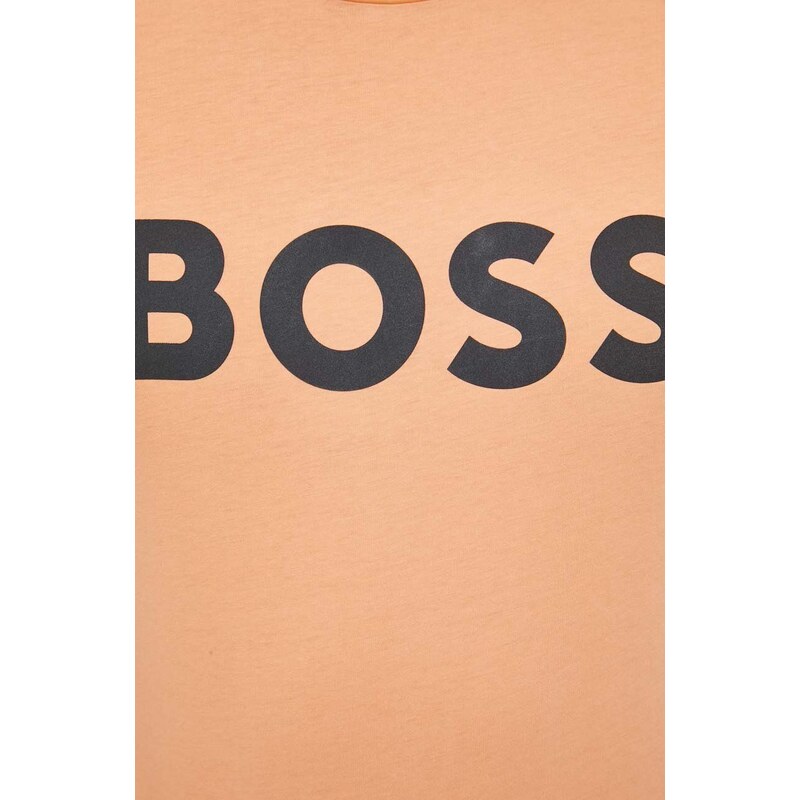 Boss Orange Bavlněné tričko BOSS BOSS CASUAL oranžová barva, s potiskem