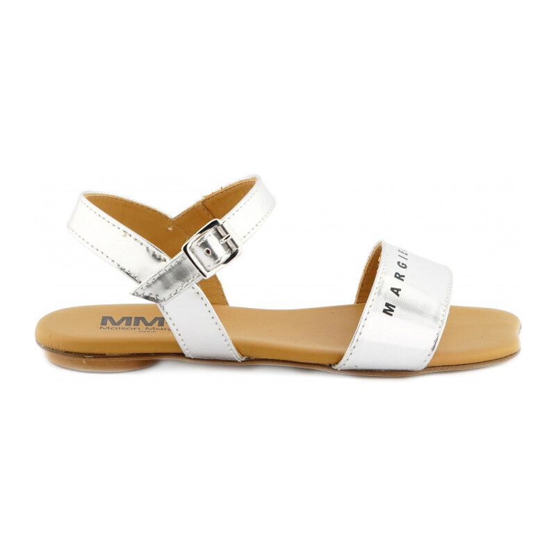 SANDÁLE MM6 MIRROR LEATHER SANDALS LOGO PRINT