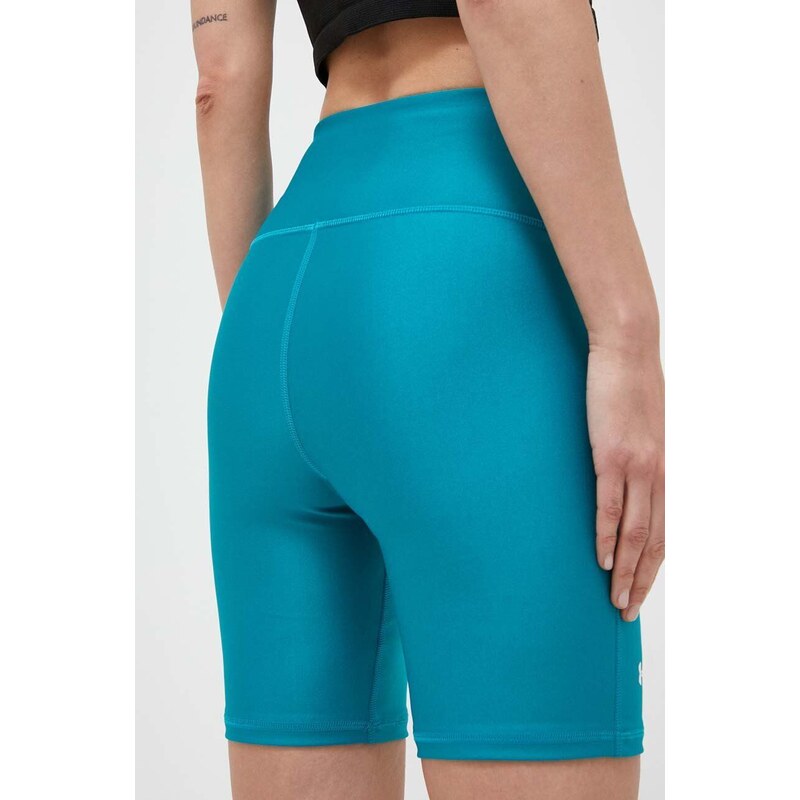 Tréninkové šortky Under Armour dámské, tyrkysová barva, hladké, high waist, 1360939