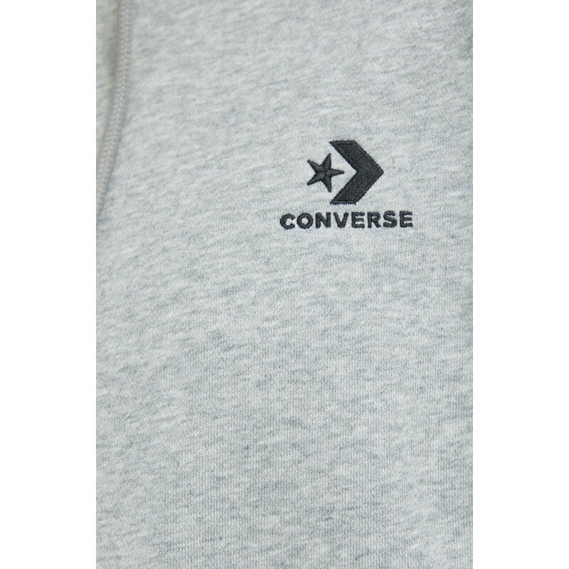 Mikina Converse šedá barva, s kapucí, melanžová, 10023874.A02-VINTAGEGRE