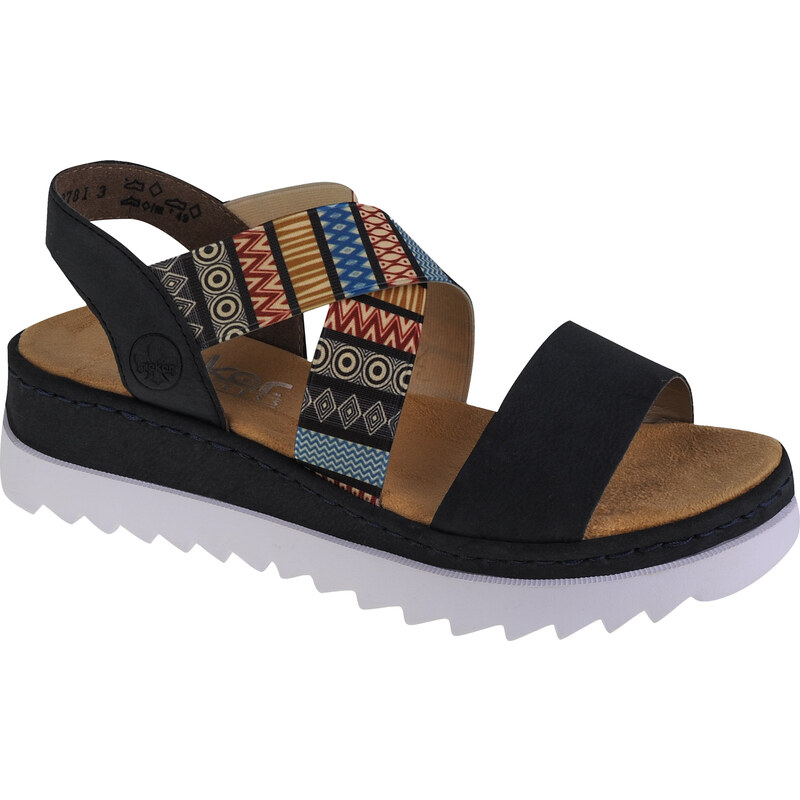 Černé etno dámské sandály Rieker Sandals V44G8-14
