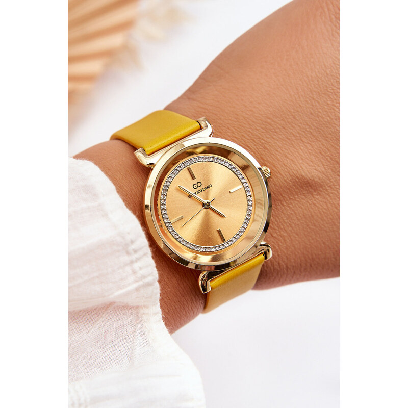 Kesi Dámské kožené hodinky Giorgio&Dario Classic Žlutá