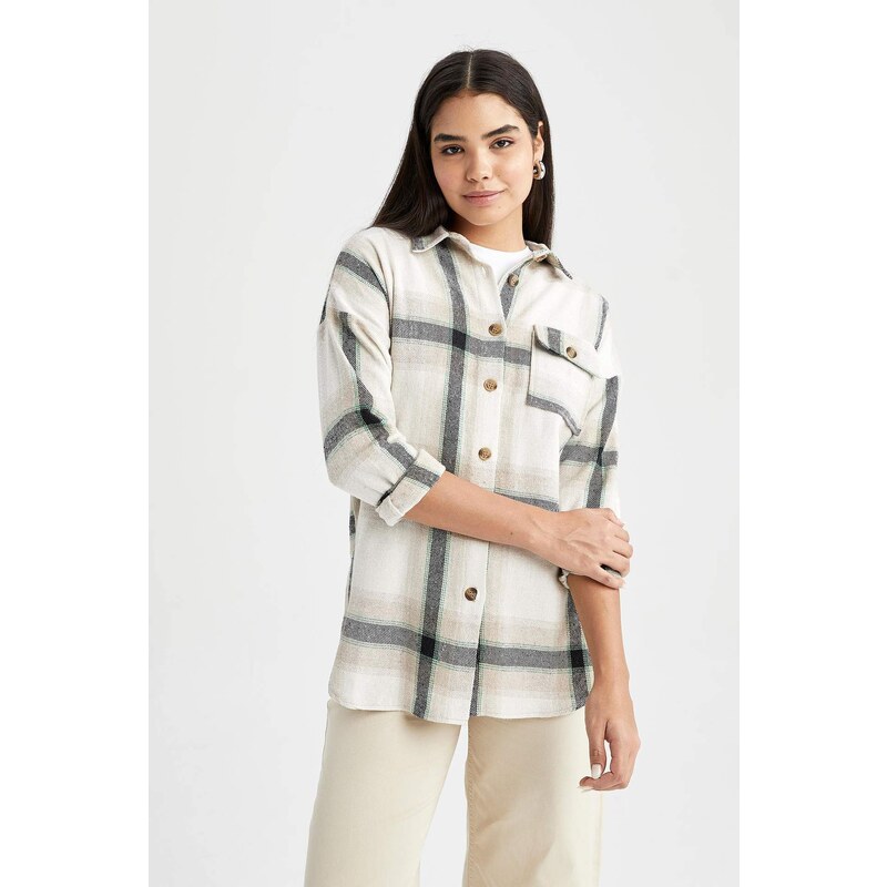 DEFACTO Flannel Long Sleeve Shirt