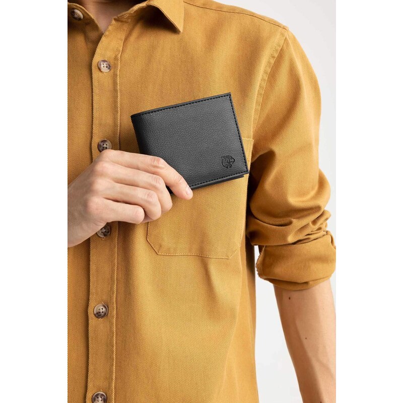 DEFACTO Men's Faux Leather Wallet