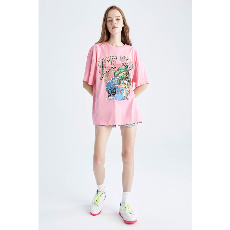 DEFACTO Coool Oversize Fit Printed Short Sleeve T-Shirt