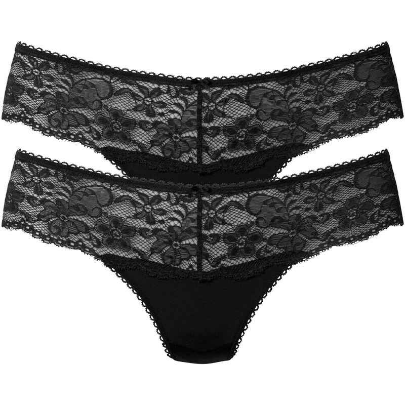 NUANCE Tanga Thong 2pack černá