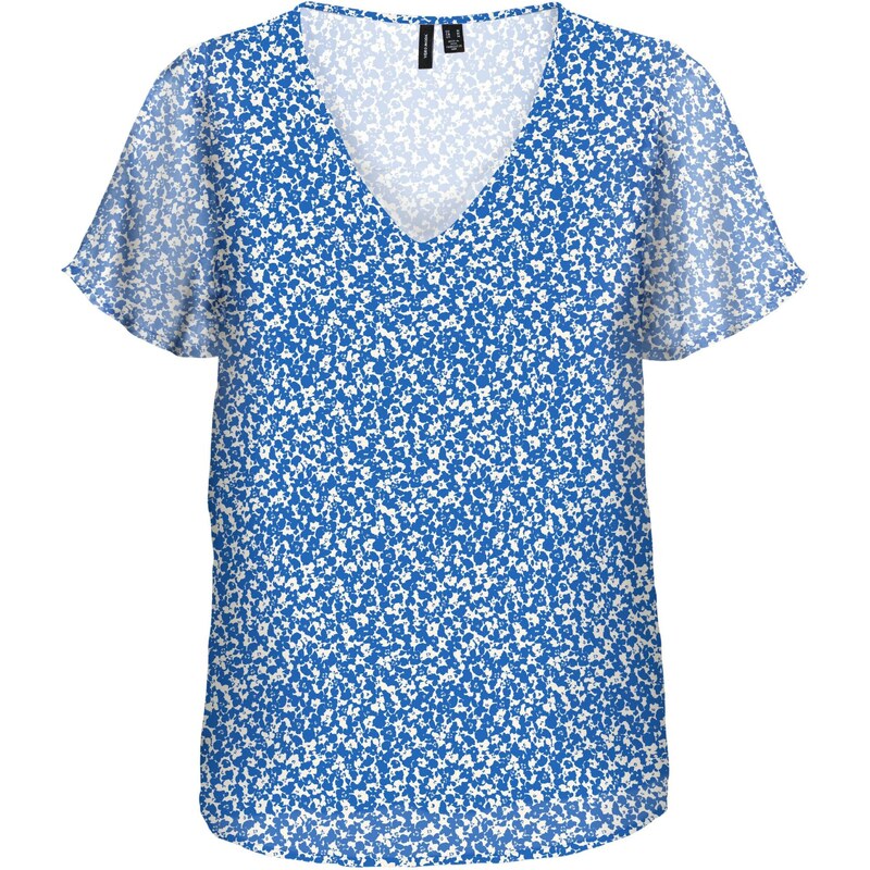 VERO MODA Halenka SMILLA modrá / bílá
