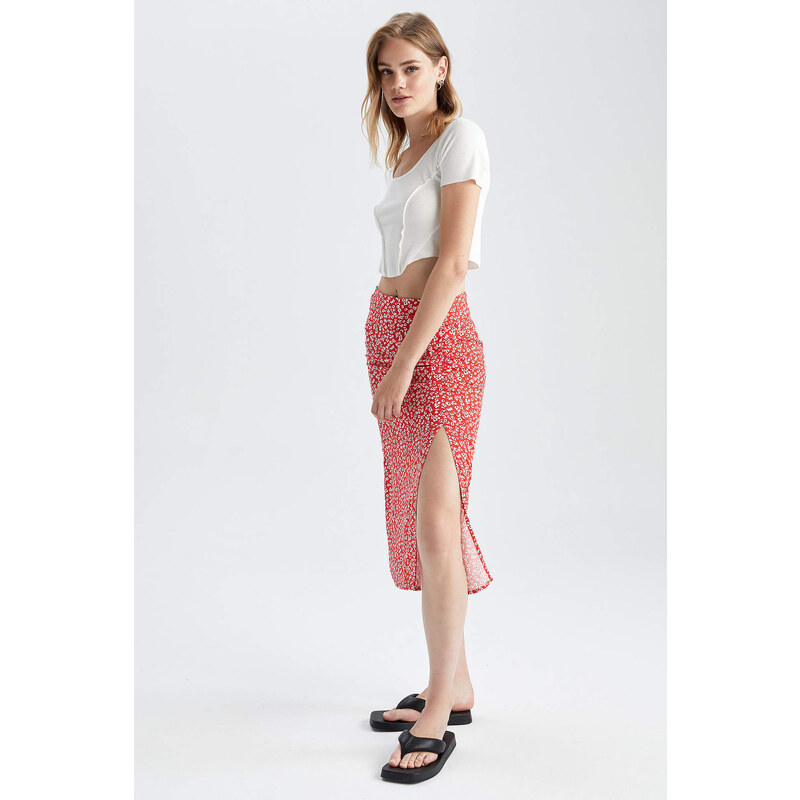 DEFACTO Regular Fit Printed Midi Skirt