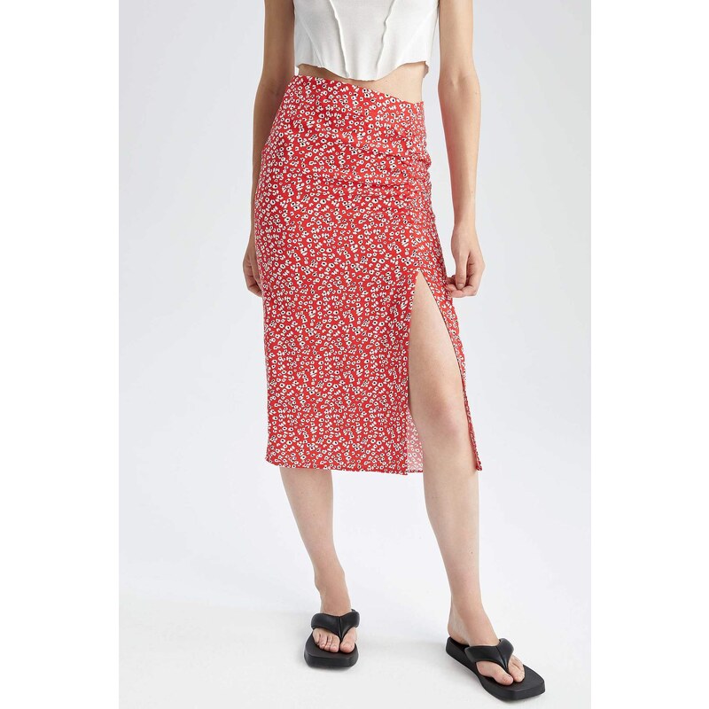 DEFACTO Regular Fit Printed Midi Skirt