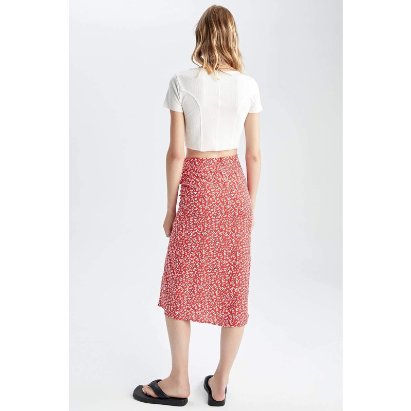 DEFACTO Regular Fit Printed Midi Skirt