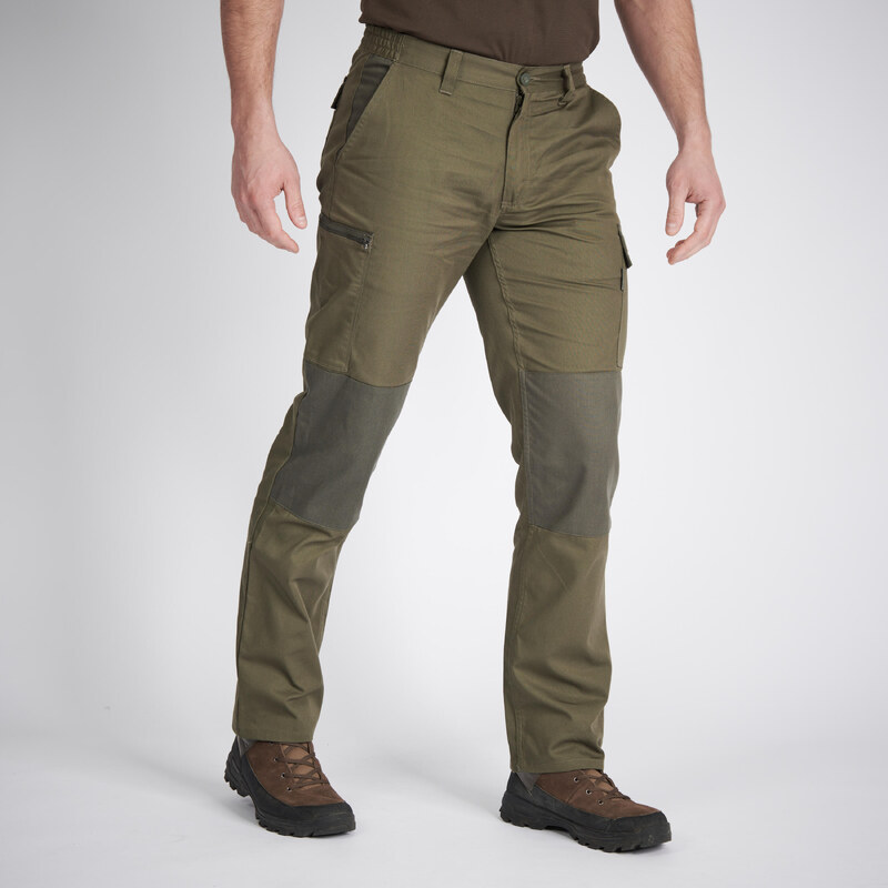 SOLOGNAC Kalhoty s nakládanými kapsami odolné Steppe 300 dvoubarevné