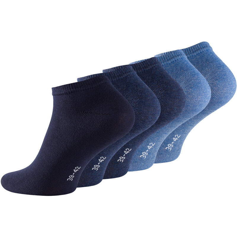 Ponožky unisex kotníčkové - modré tóny - 5 párů