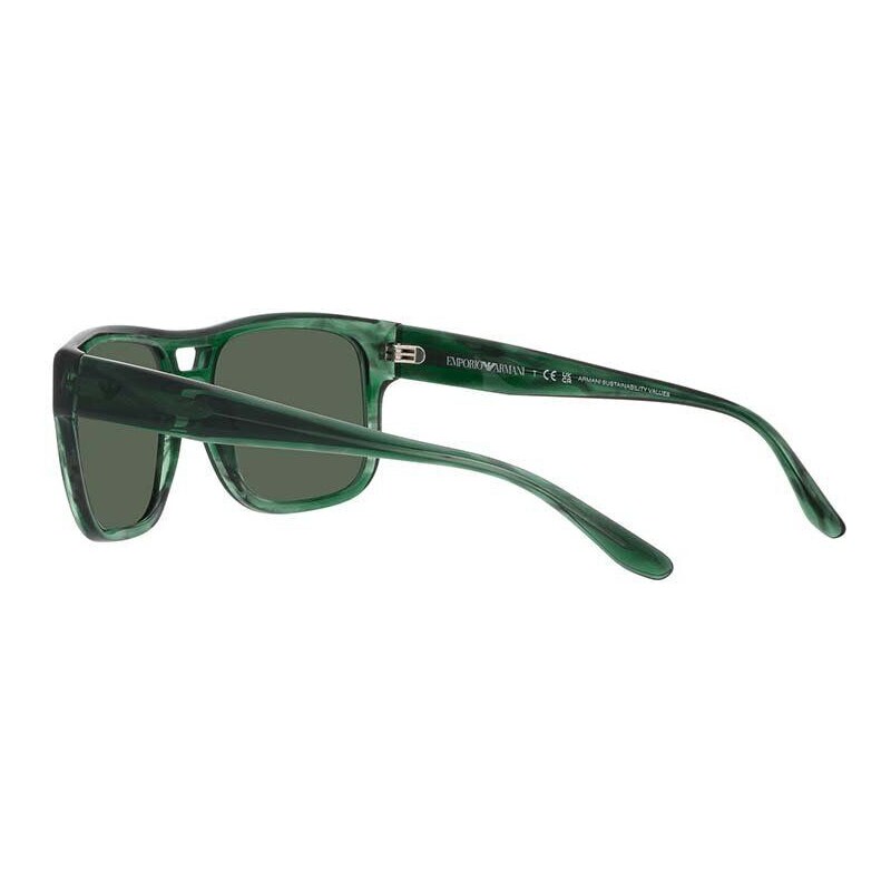 Sluneční brýle Emporio Armani pánské, zelená barva