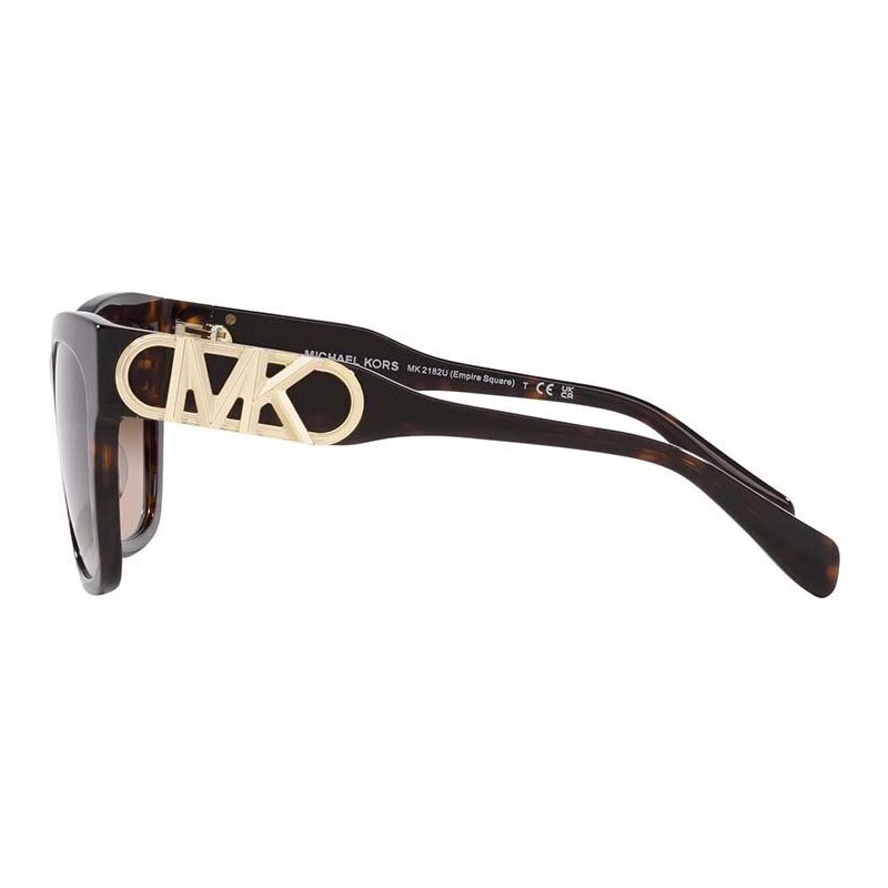 Sluneční brýle Michael Kors EMPIRE SQUARE dámské, hnědá barva, 0MK2182U