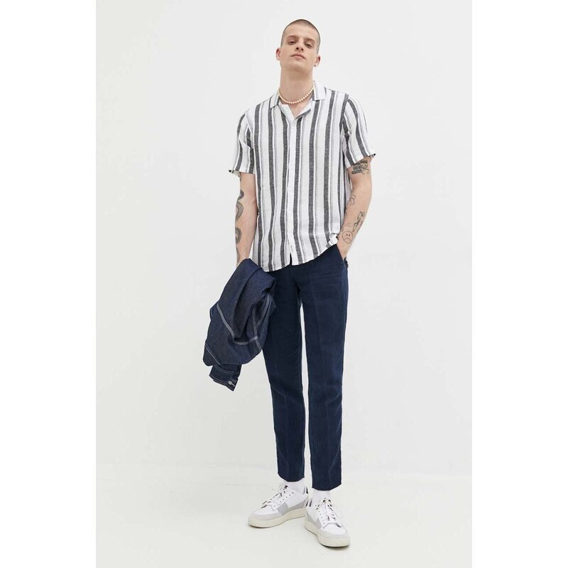 Košile s příměsí lnu Hollister Co.