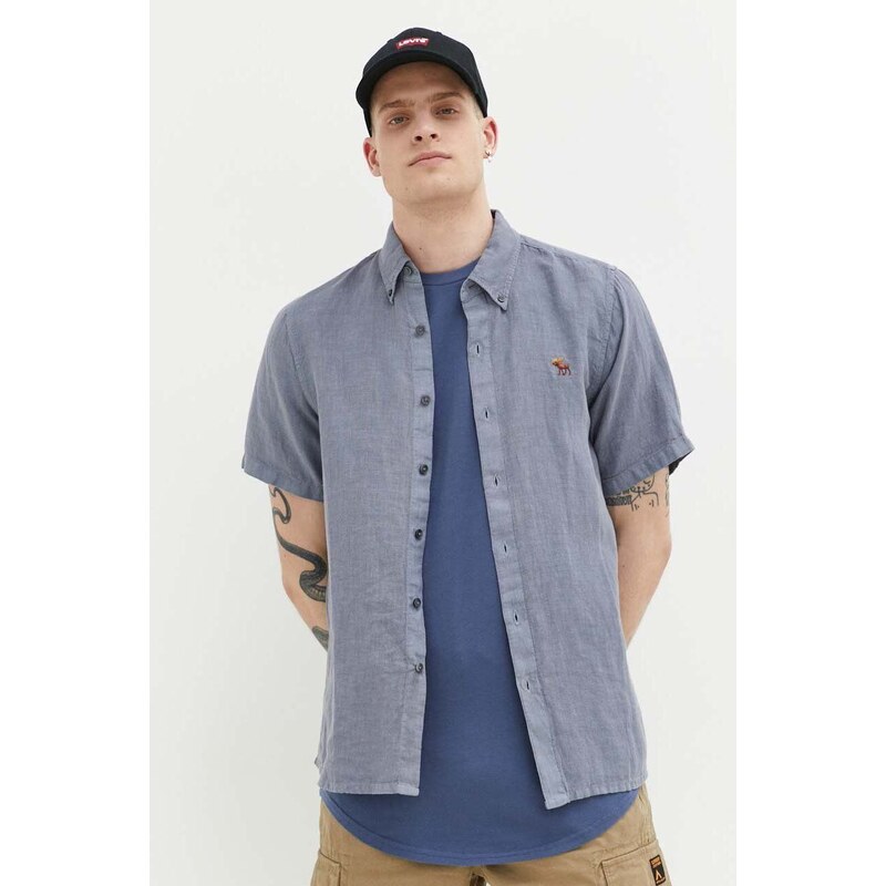 Plátěná košile Abercrombie & Fitch regular, s límečkem button-down