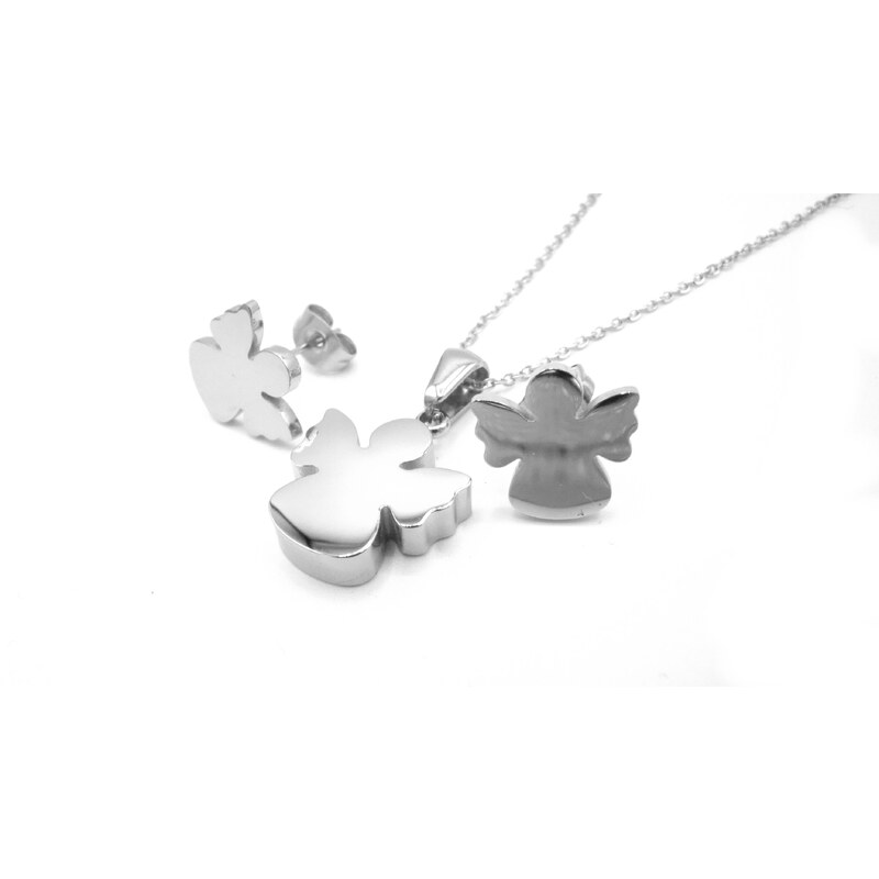Steel Jewelry Set náhrdelník a náušnice anděl z chirurgické oceli SET171034