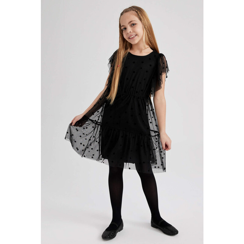 DEFACTO Girl Short Sleeve Tulle Dress