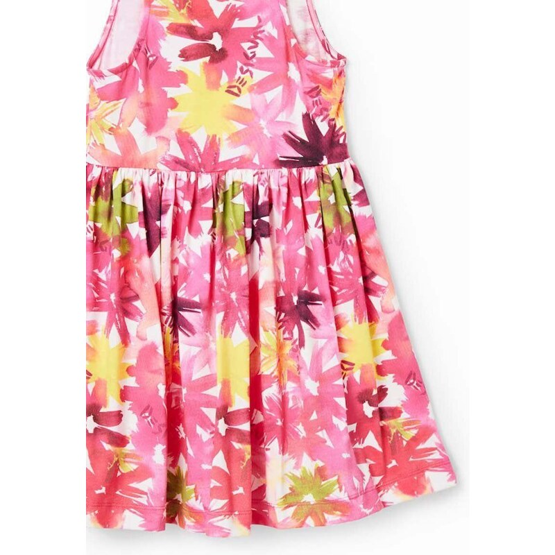 Dětské bavlněné šaty Desigual růžová barva, mini