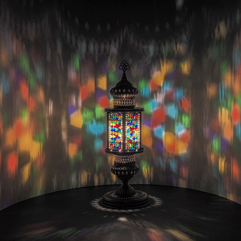 Krásy Orientu Orientální skleněná mozaiková stolní lucerna Munya - velikost 1