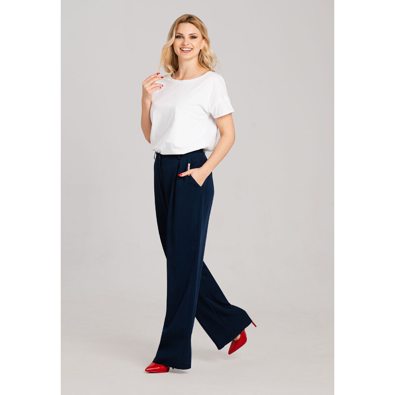 Look Made With Love Woman's Trousers 249 Odyseusz Navy Blue