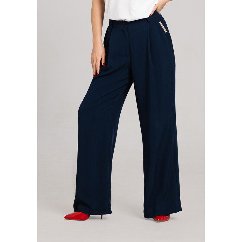 Look Made With Love Woman's Trousers 249 Odyseusz Navy Blue