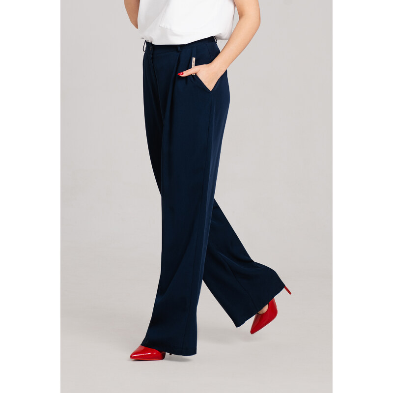 Look Made With Love Woman's Trousers 249 Odyseusz Navy Blue