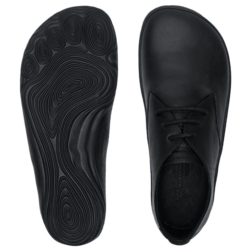 Vivobarefoot ADDIS OXFORD MENS BLACK LEATHER - 42