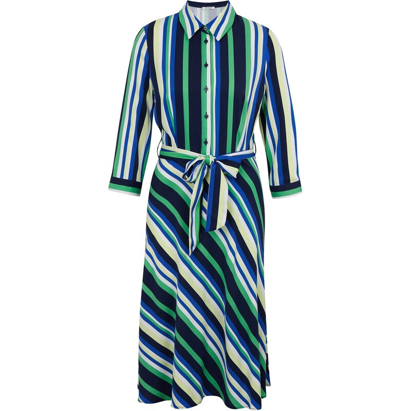 Orsay Zeleno-modré dámské pruhované košilové šaty - Dámské