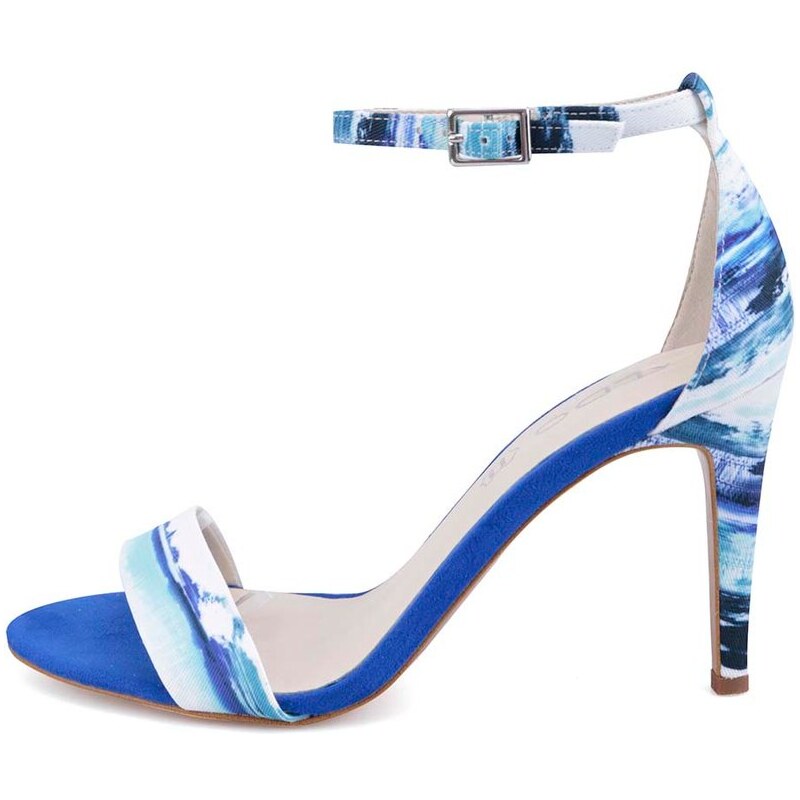 Modré vzorované sandálky na podpatku ALDO Ibenama