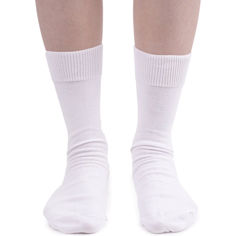 Vlnka Bavlněné ponožky s volným lemem bílá