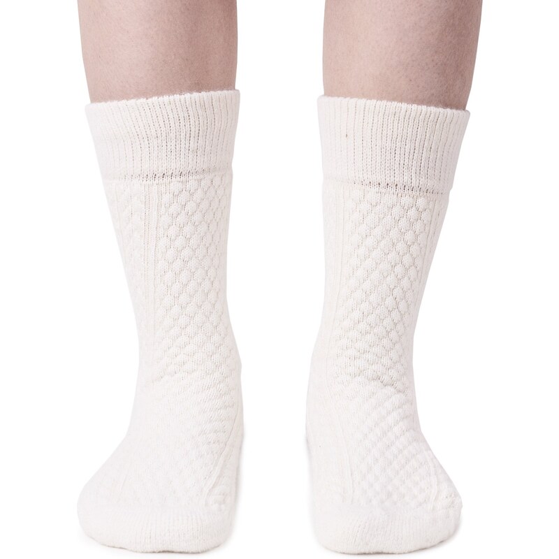 Vlnka Tradiční ponožky s ovčí vlnou Merino bílá bílá